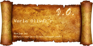 Verle Olivér névjegykártya
